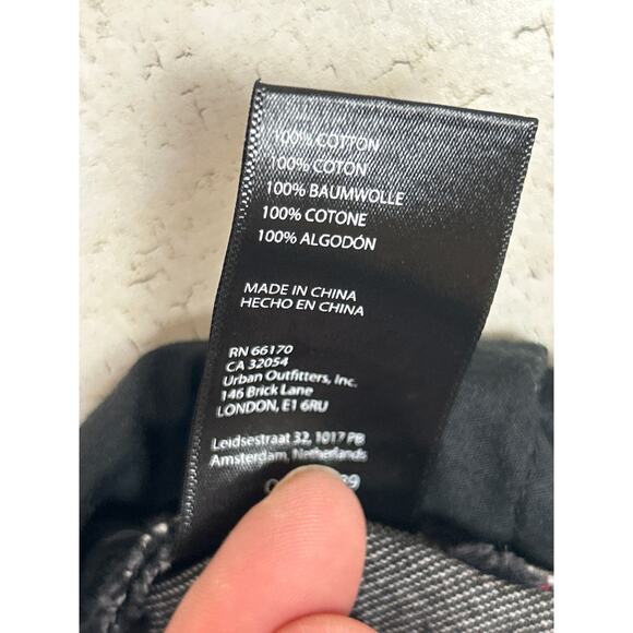 Urban Outfitters BDG Women's 27 black high rise wide leg crop jean pant boho - Picture 7 of 7